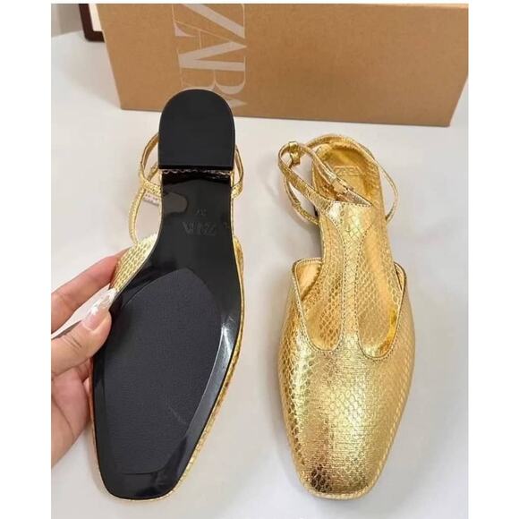 RARE!!! ZARA Front Strap Flats NWT - Picture 12 of 16